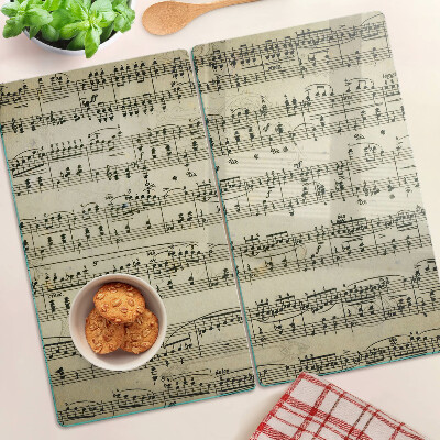 Glass chopping board Musical notation