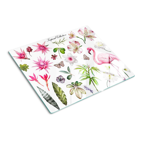 Glass kitchen board Tropical Flower and Bird Collection