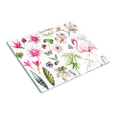 Glass kitchen board Tropical Flower and Bird Collection