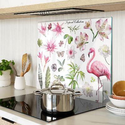 Glass kitchen board Tropical Flower and Bird Collection