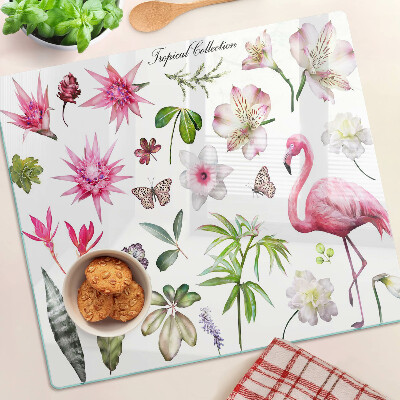 Glass kitchen board Tropical Flower and Bird Collection
