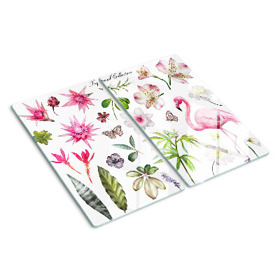 Glass kitchen board Tropical Flower and Bird Collection