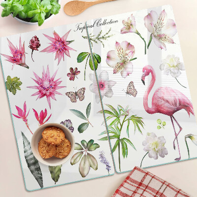 Glass kitchen board Tropical Flower and Bird Collection