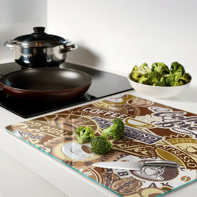 Glass chopping board Coffee and espresso