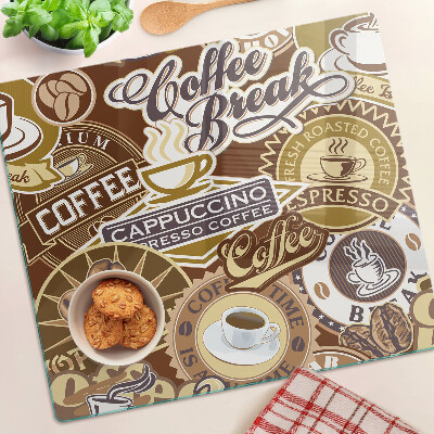 Glass chopping board Coffee and espresso