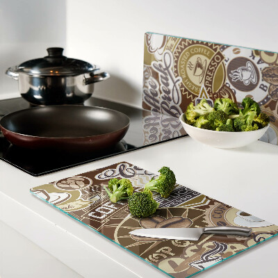 Glass chopping board Coffee and espresso