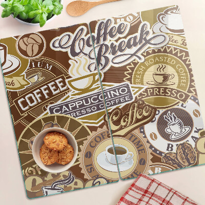 Glass chopping board Coffee and espresso