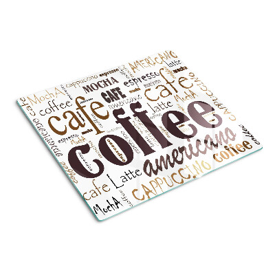 Glass chopping board Coffee and coffee drinks
