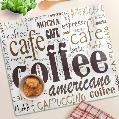 Glass chopping board Coffee and coffee drinks