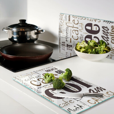 Glass chopping board Coffee and coffee drinks