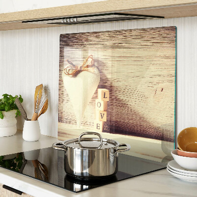 Glass kitchen board Love and heart