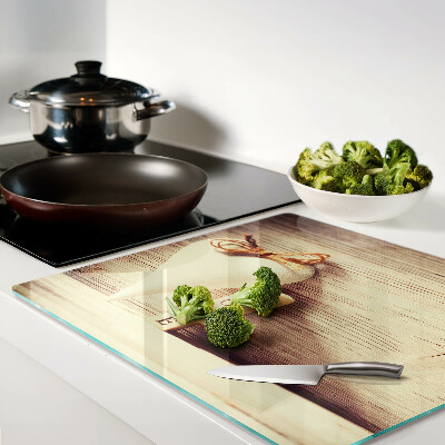 Glass kitchen board Love and heart