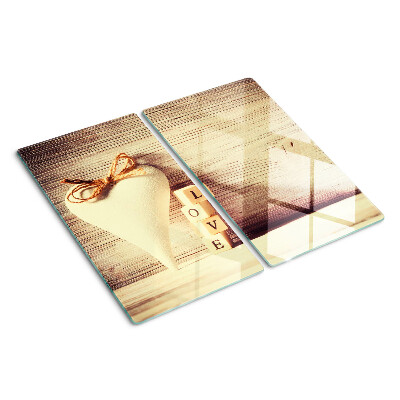 Glass kitchen board Love and heart