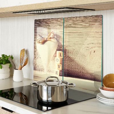 Glass kitchen board Love and heart