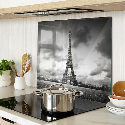 Glass chopping board Eiffel Tower in black and white