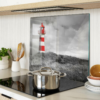 Glass chopping board Lighthouse in the landscape