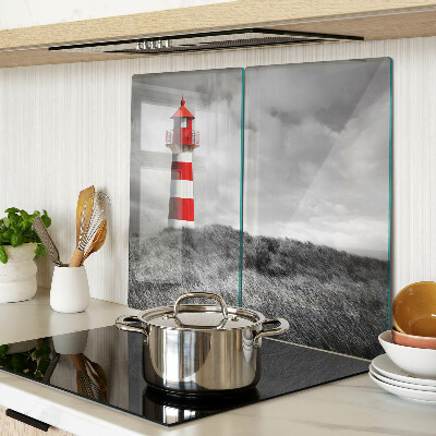 Glass chopping board Lighthouse in the landscape