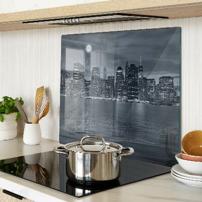 Glass kitchen board Panorama of the night city