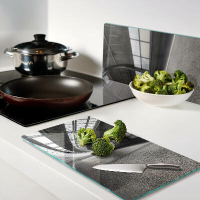 Glass kitchen board Modern architecture and geometry