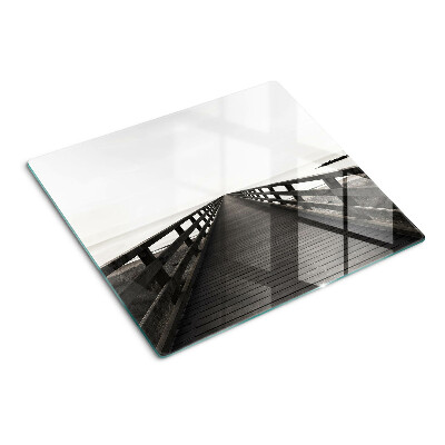 Glass kitchen board Wooden jetty over the water