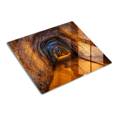 Glass chopping board Tunnel in the cave with lighting