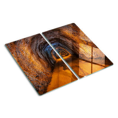 Glass chopping board Tunnel in the cave with lighting