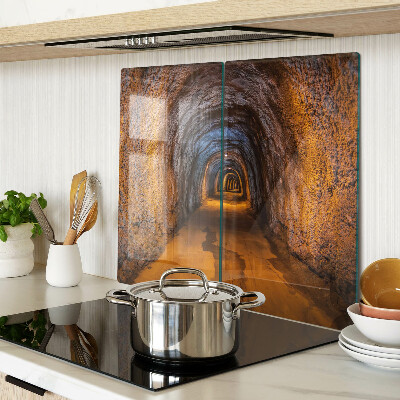 Glass chopping board Tunnel in the cave with lighting