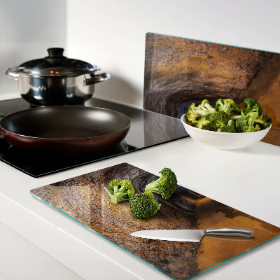 Glass chopping board Tunnel in the cave with lighting