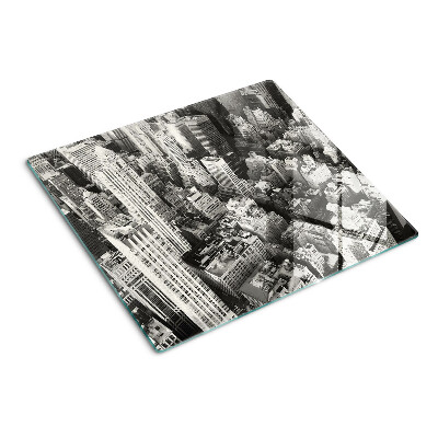 Glass chopping board A bird's eye view of the city