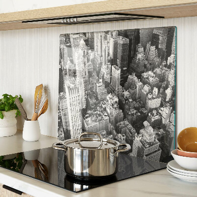 Glass chopping board A bird's eye view of the city