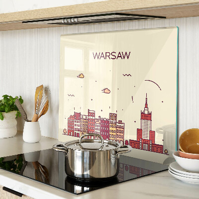 Glass kitchen board Warsaw tenement houses and the Palace of Culture