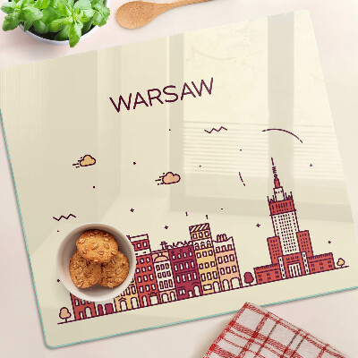 Glass kitchen board Warsaw tenement houses and the Palace of Culture