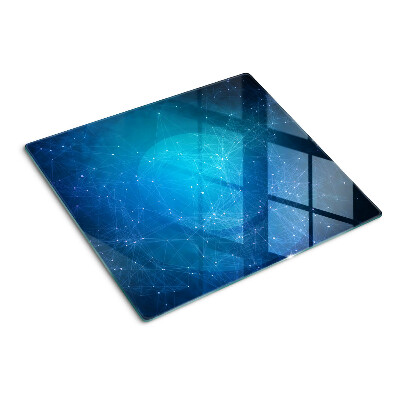 Glass chopping board Geometric lines and points motif