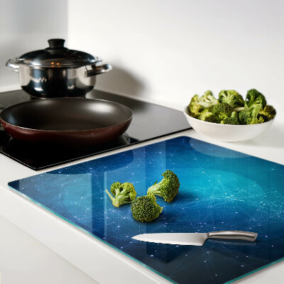 Glass chopping board Geometric lines and points motif
