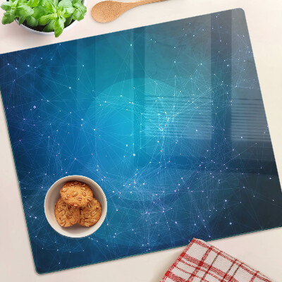 Glass chopping board Geometric lines and points motif