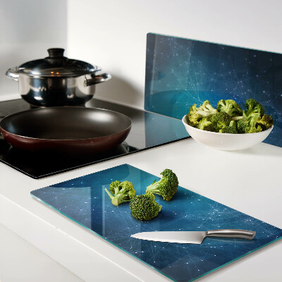 Glass chopping board Geometric lines and points motif