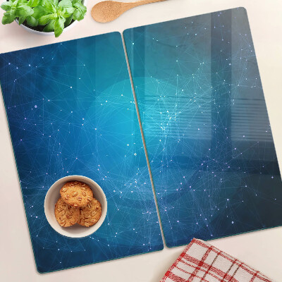 Glass chopping board Geometric lines and points motif
