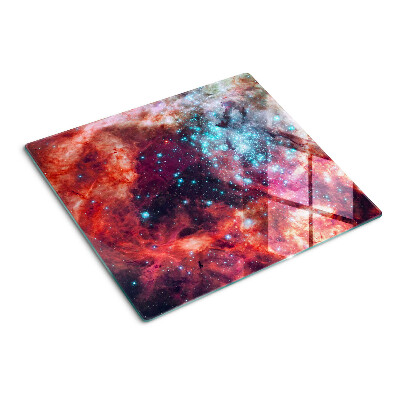 Glass chopping board Space landscape with stars