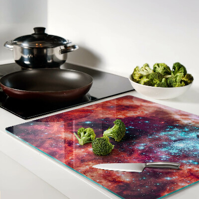 Glass chopping board Space landscape with stars