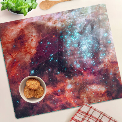 Glass chopping board Space landscape with stars
