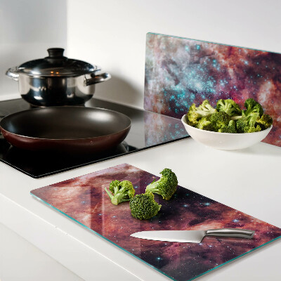 Glass chopping board Space landscape with stars
