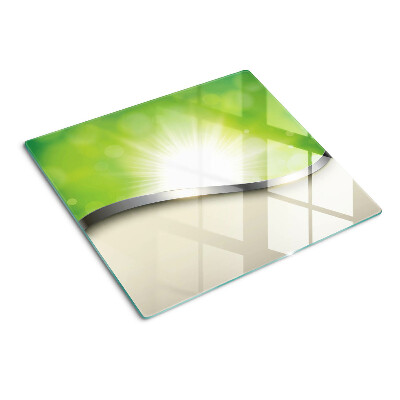 Glass chopping board Green bokeh with rays of light