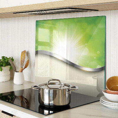 Glass chopping board Green bokeh with rays of light