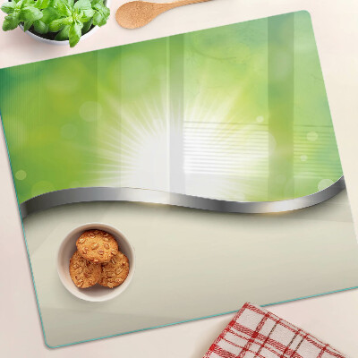 Glass chopping board Green bokeh with rays of light