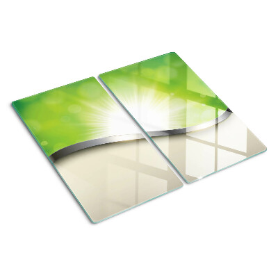 Glass chopping board Green bokeh with rays of light