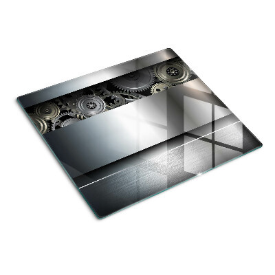 Glass chopping board Mechanical Gears and Metallic Surfaces