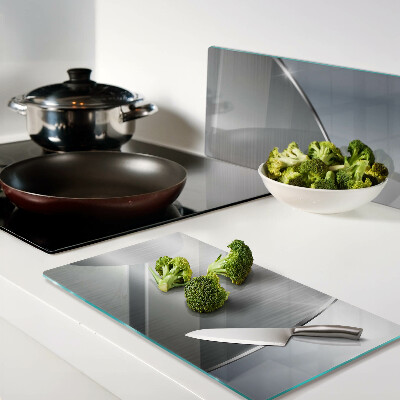 Glass kitchen board Metallic shine with reflections