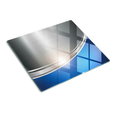 Glass chopping board Metallic effect with blue accents