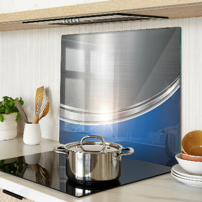 Glass chopping board Metallic effect with blue accents