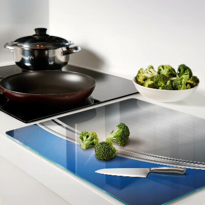 Glass chopping board Metallic effect with blue accents